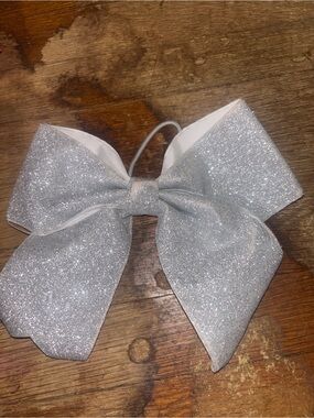 Silver Glitter Hair Bow
